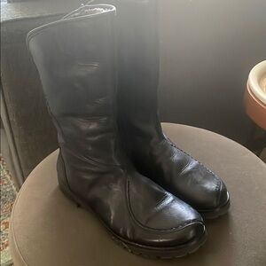 Spring Step Black Winter Boots Durable Leather